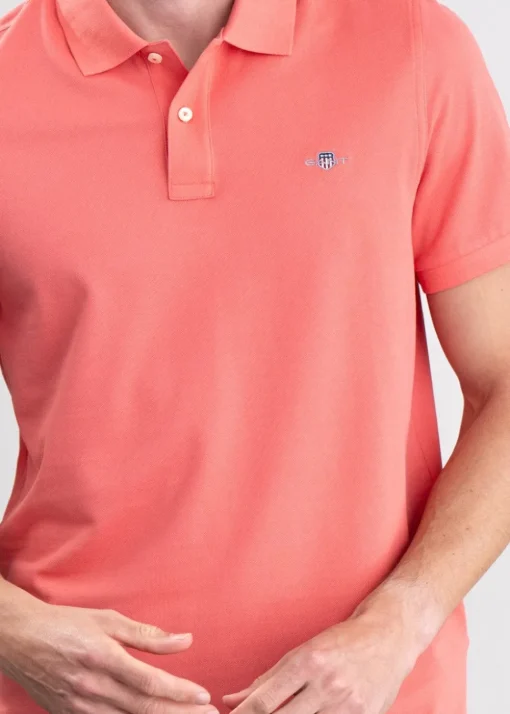 Shield Pique Polo - Sunset Pink
