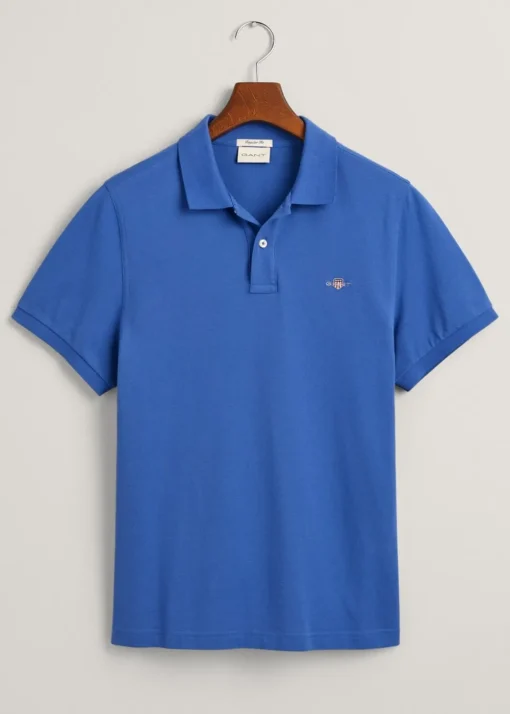 Shield Pique Polo - Rich Blue