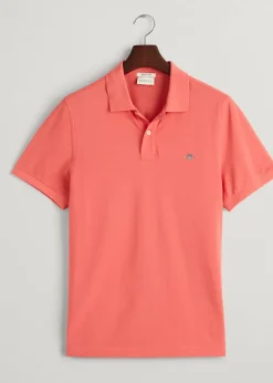 Shield Pique Polo - Sunset Pink