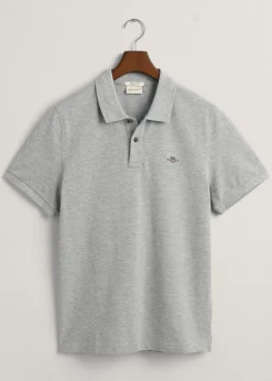 Shield Pique Polo - Grey Melange