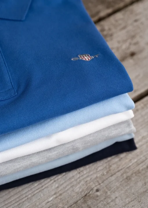 Shield Pique Polo - Grey Melange