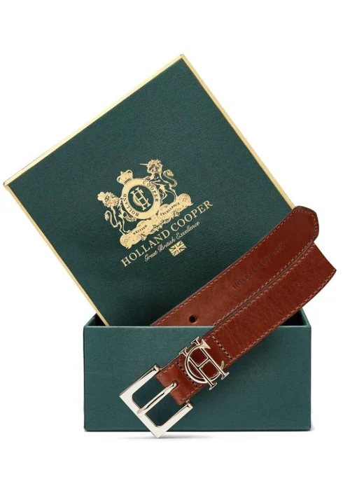 Slim Logo Belt - Tan