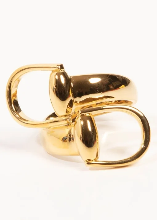 Snaffle Bit Scarf Ring - Gold