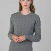Sophia Cashmere Cable Crew Neck - Flannel