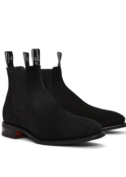 Suede Comfort Craftsman Boots - Black