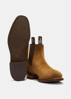 Suede Comfort Craftsman Boots - Khaki Sand