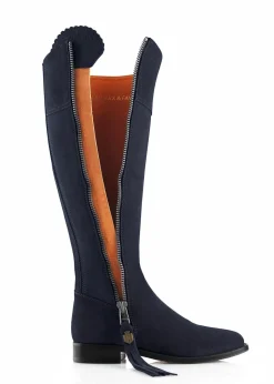 Suede Regina Boots - Navy