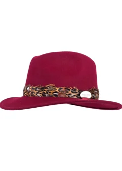 Suffolk Fedora Bronze Wrap - Maroon