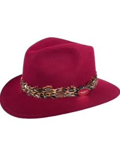 Suffolk Fedora Bronze Wrap - Maroon