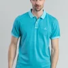 Sunfaded Pique Rugger - Aqua Green