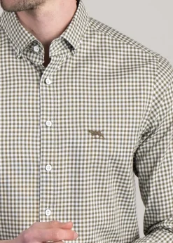 Superfine Gunn Check Oxford Shirt - Loden