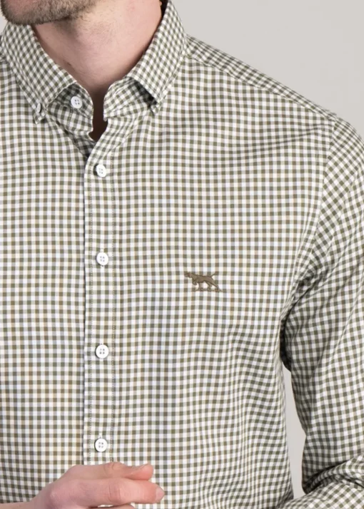 Superfine Gunn Check Oxford Shirt - Loden