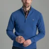 Superfine Lambswool Half Zip - Rich Blue