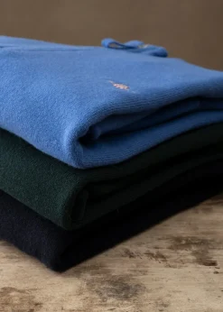 Superfine Lambswool Half Zip - Rich Blue