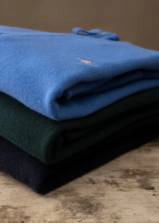 Superfine Lambswool Half Zip - Rich Blue