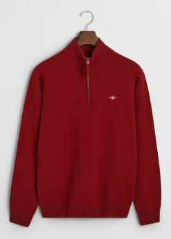 Superfine Lambswool Half Zip - Plumped Red
