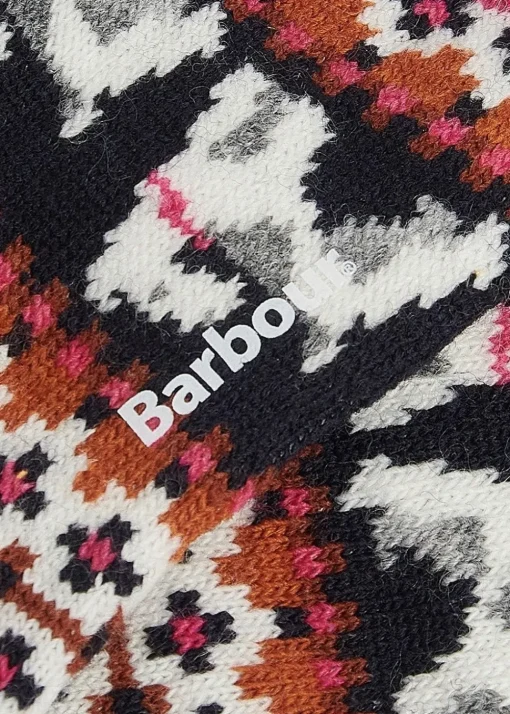 Terrier Fairisle Socks - Navy and Pink Dahlia