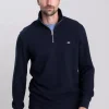 Texture Half Zip Sweatshirt - Evening Blue