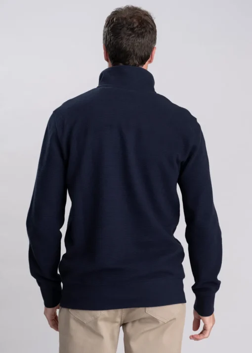 Texture Half Zip Sweatshirt - Evening Blue