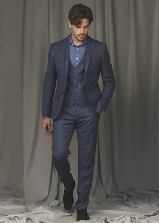 Tolka Donegal Trousers - Blue Salt ad Pepper