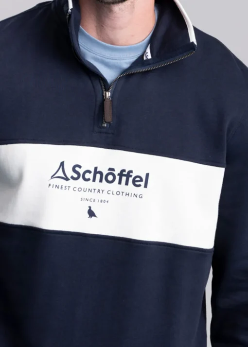 Trencrom Quarter Zip - Navy and Stone