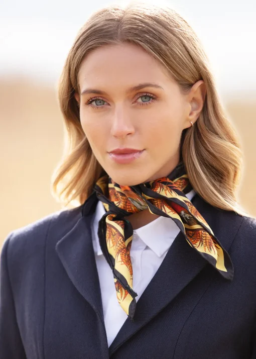 Turf War Medium Silk Scarf - Black and Gold