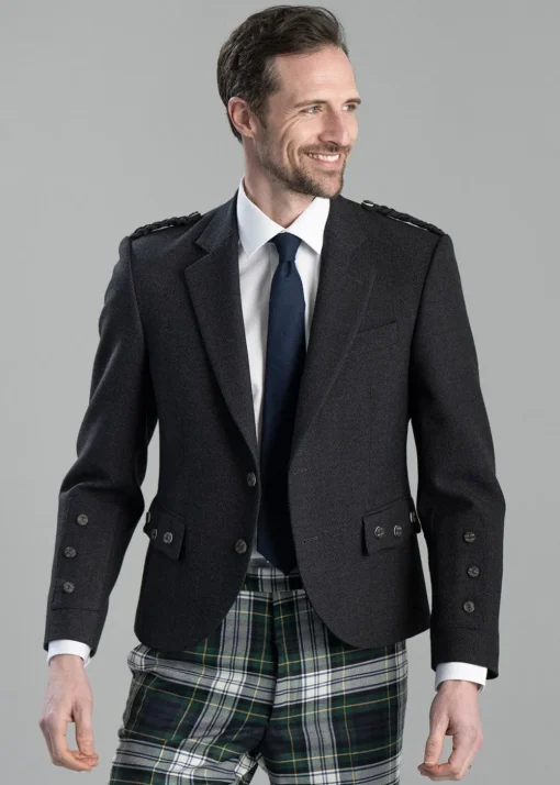Tweed Argyll Jacket - Charcoal