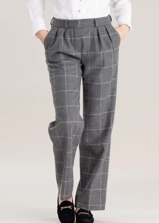 Twill Wide Leg Trousers - Cambridge Check