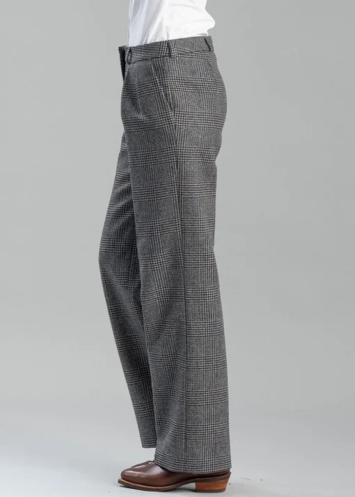 Twill Wide Leg Trousers - Berwick Check