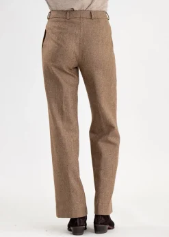 Twill Wide Leg Trousers - Kensington Herringbone