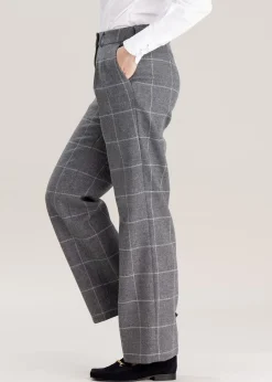 Twill Wide Leg Trousers - Cambridge Check