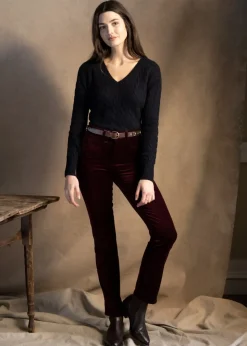 Velvet Straight Leg Jeans - Garnet