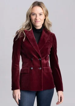 Vivien Velvet Jacket - Burgundy