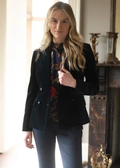 Vivien Velvet Jacket - Navy