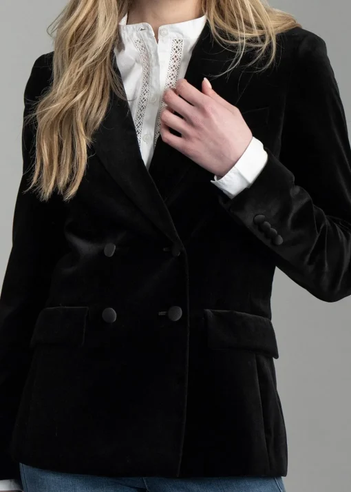 Vivien Velvet Jacket - Black