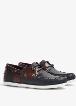 Wake Boat Shoes - Navy and Brown