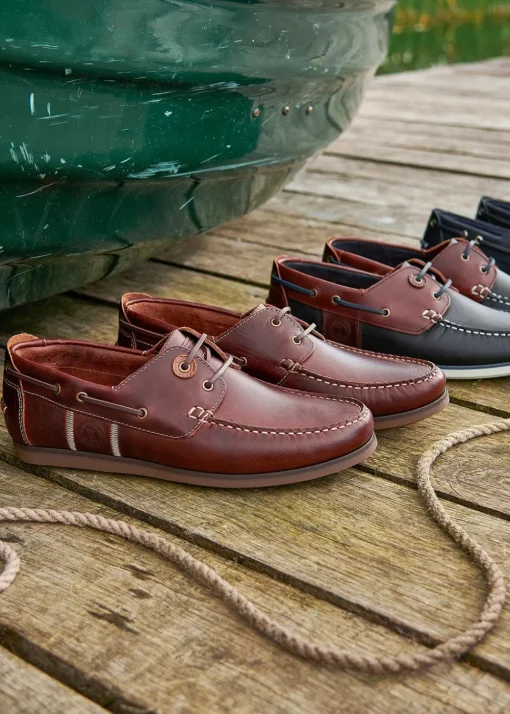 Wake Boat Shoes - Navy and Brown