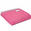 Whistler Herringbone Throw - Pink and Silver