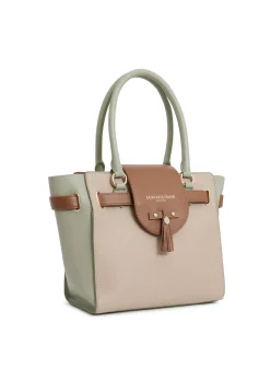 Windsor Tote Bag - Mint, Stone and Tan Leather