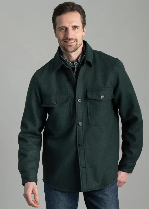 Wool Overshirt - Tartan Green