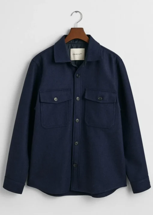 Wool Overshirt - Evening Blue