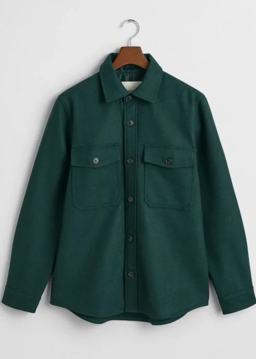 Wool Overshirt - Tartan Green