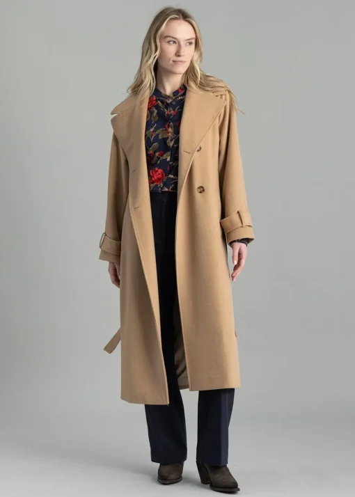 Wool Trench Coat - Caramel Beige