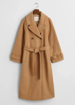 Wool Trench Coat - Caramel Beige