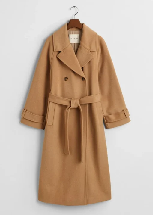 Wool Trench Coat - Caramel Beige